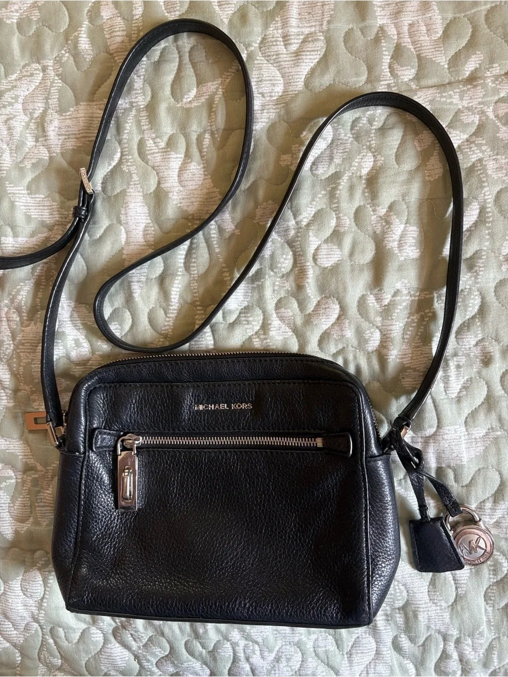 Michael Kors Black Pebbled Leather Crossbody